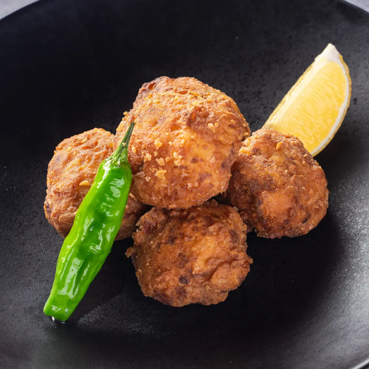 Cauliflower Kara-Age - Crispy-fried cauliflower with soy-garlic sweet corn crust and tangy tomato-horseradish dipping sauce